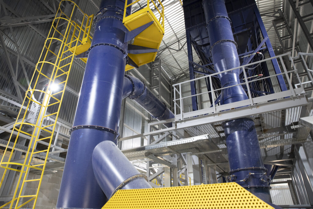 Blue and yellow exhaust duct air valves