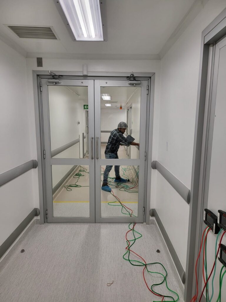 A lab worker working in a lab